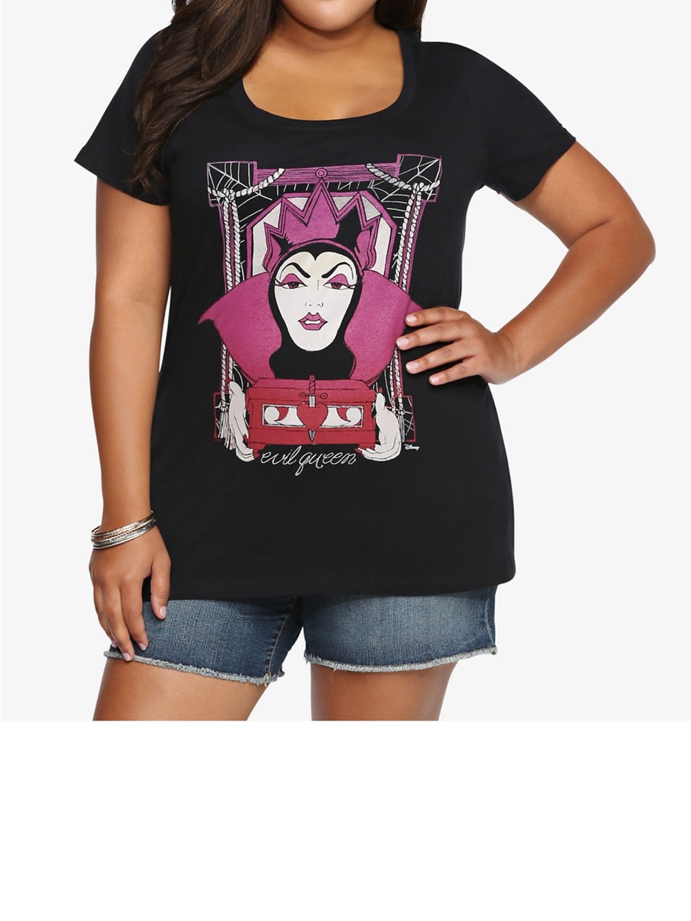Torrid Plus Size Black Cotton Disney Evil Queen Graphic Tee